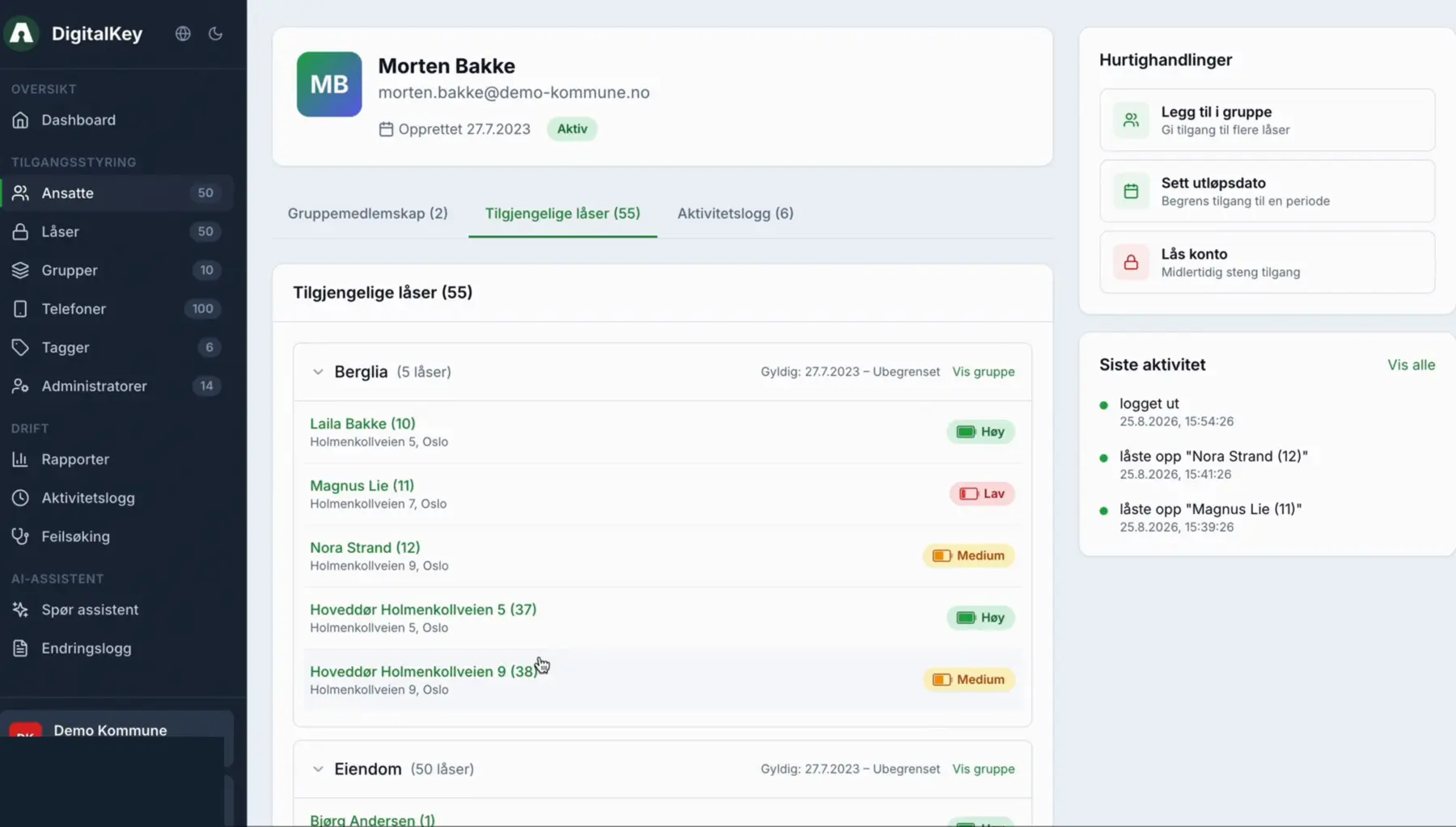 Tilgangsgruppe for ansatte i Aprire